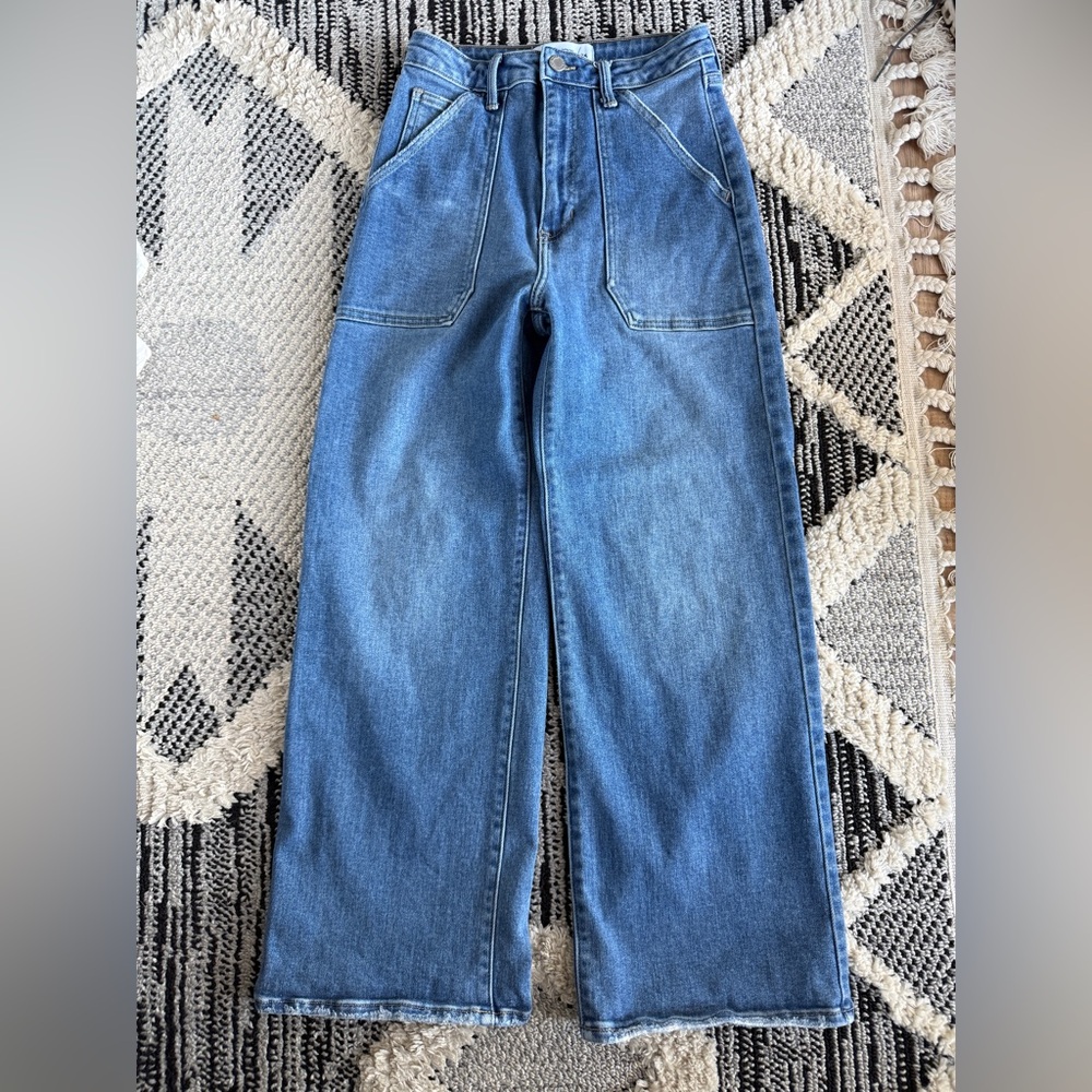Just Black Denim Anderson Wide Leg Jeans size 26